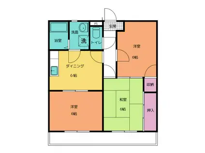 エアープレイス(3DK/3階)の間取り写真