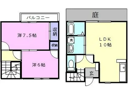 グランドマリーナC(2LDK/1階)の間取り写真