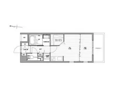 レジデンス本町靭公園(1DK/2階)の間取り写真