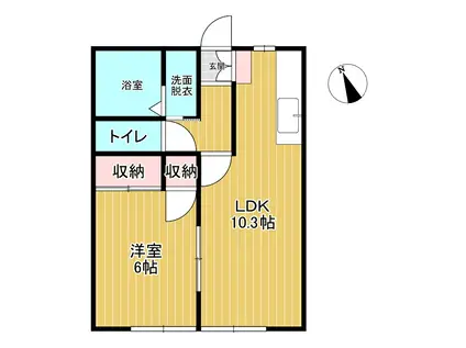 メゾンサライ(1LDK/2階)の間取り写真