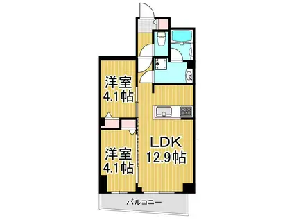 S-RESIDENCE北綾瀬AWESOME(2LDK/7階)の間取り写真