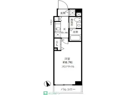 グロースメゾン用賀(1K/2階)の間取り写真