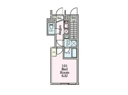 グランディール板橋区役所前(1K/1階)の間取り写真