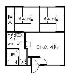 東7-1AP(2DK/1階)の間取り写真