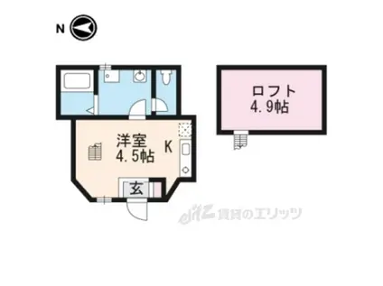 ウィルヴィレッジ一里山(1K/1階)の間取り写真