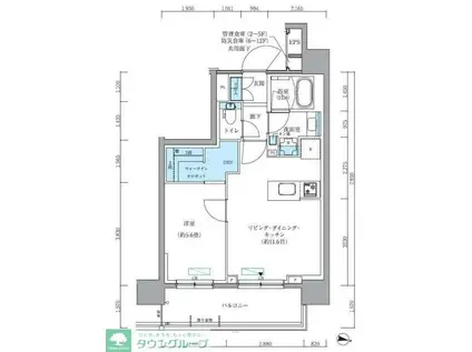 パークアクシス新大橋(1LDK/4階)の間取り写真