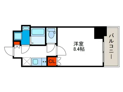 セオリー難波ウエスト(1K/2階)の間取り写真