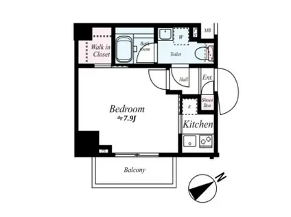 AXAS池袋レジデンス(1K/2階)の間取り写真