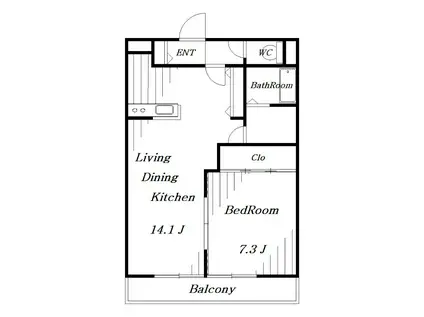 ハイツアルメリア(1LDK/2階)の間取り写真