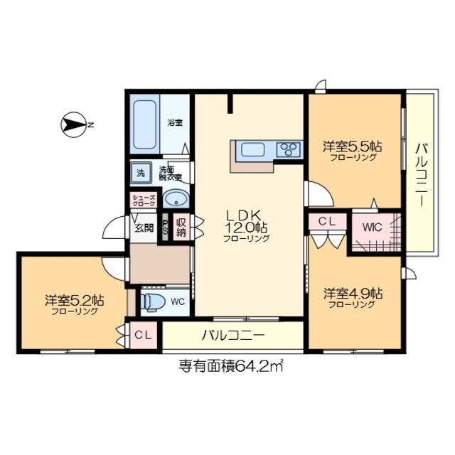 コンフォート中葛西(3LDK/3階)の間取り写真