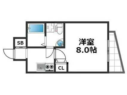 セレニテ谷町CALM(1K/7階)の間取り写真