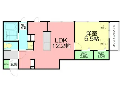 MOANA(1LDK/2階)の間取り写真