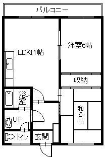 豊岡寿マンション(2LDK/2階)の間取り写真