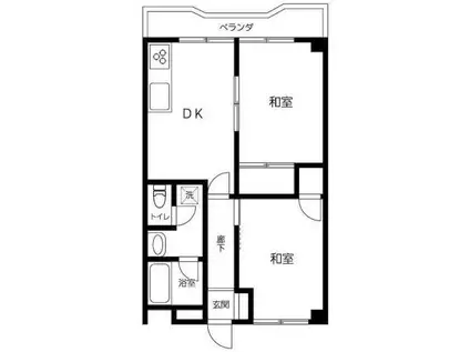 190番ハウス(2DK/7階)の間取り写真