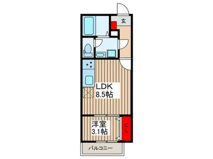 ARIETTA TAKINISHI(1LDK/1階)の間取り写真