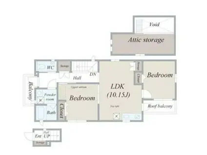 船橋3丁目アパート(2LDK/2階)の間取り写真