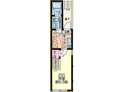 SEYA BASE(1K/2階)の間取り写真