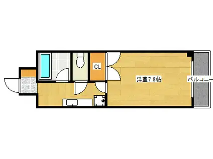 ドミールウエスト(1K/2階)の間取り写真