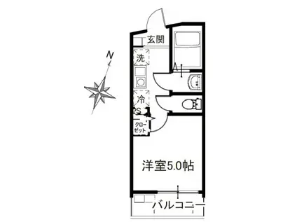 MELDIA桜区田島3丁目NO.2(1K/2階)の間取り写真