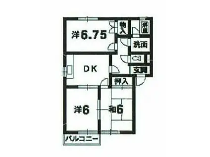 コーポオカリナ(3DK/2階)の間取り写真