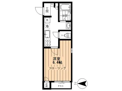 プランドール(1K/1階)の間取り写真