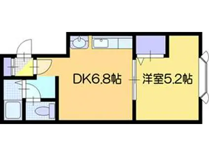 プレステージ文京台II(1DK/2階)の間取り写真
