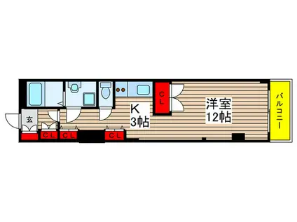 アイディール八千代(1K/5階)の間取り写真