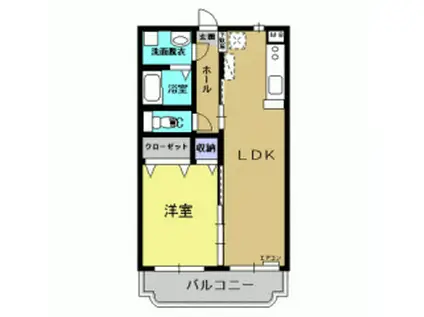 ユーミー和知川原(1LDK/4階)の間取り写真