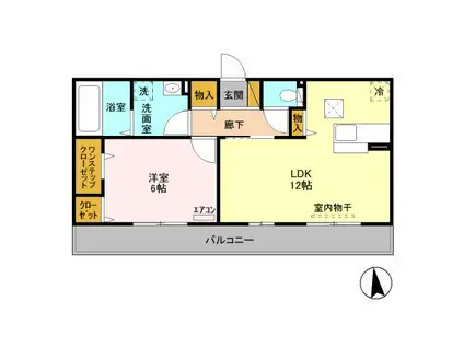 メゾン・ド・ヴェルーフ(1LDK/1階)の間取り写真