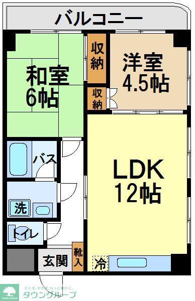 小平ユミノヒルズ(2LDK/5階)の間取り写真