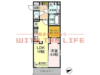 フロレゾン(1LDK/3階)の間取り写真