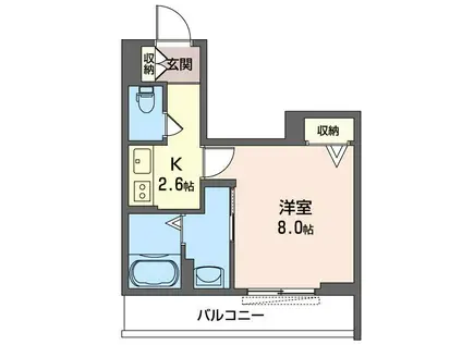 リヴェール・プランドール(1K/4階)の間取り写真