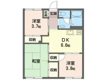 エスポワールいずみ(3DK/1階)の間取り写真