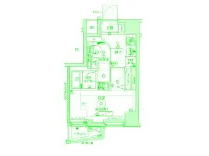 VERXEED横濱ウエスト(1K/1階)の間取り写真