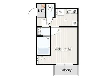 CASA MOMA高津(1K/1階)の間取り写真