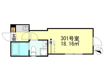 オーガスタコート堀切菖蒲園(1K/3階)の間取り写真