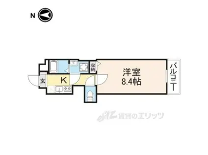 グランデコート御園橋(1K/2階)の間取り写真