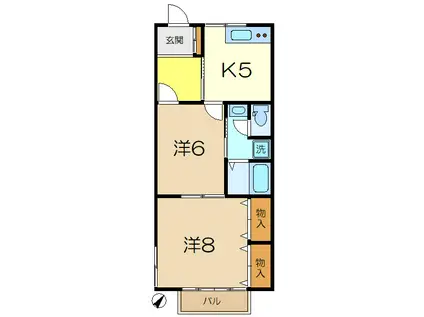 グリーンピア上大岡(2K/2階)の間取り写真