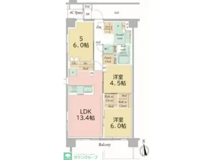 イニシア西日暮里ウエスト(2SLDK/5階)の間取り写真