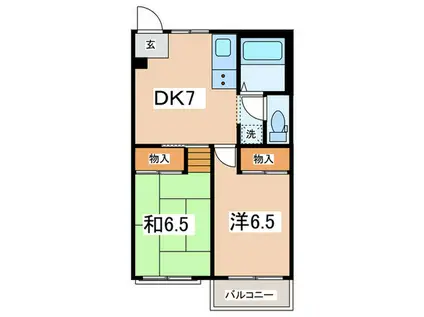 ハウス師岡(2DK/3階)の間取り写真