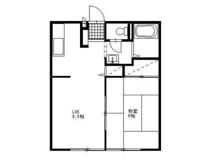 メゾン・マーブル(1LDK/2階)の間取り写真