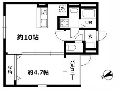 DEAR ECLASS TORITSUDAI(1LDK/3階)の間取り写真