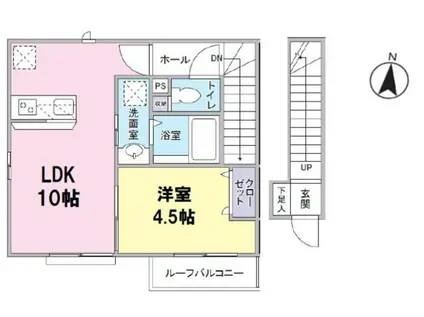 コンフォース新川崎(1LDK/2階)の間取り写真