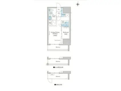 スタイリオ蒲田ウエスト(1LDK/7階)の間取り写真