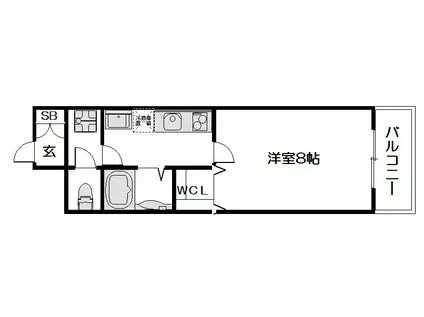 ビレイユ眞英四条柳馬場パートII(1K/5階)の間取り写真