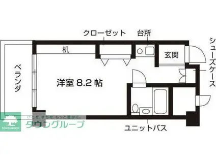 CRESCENT COURT KAWASAKI(ワンルーム/2階)の間取り写真