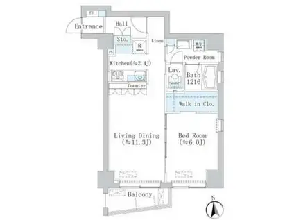 ラ・ヴィータ35(1LDK/6階)の間取り写真