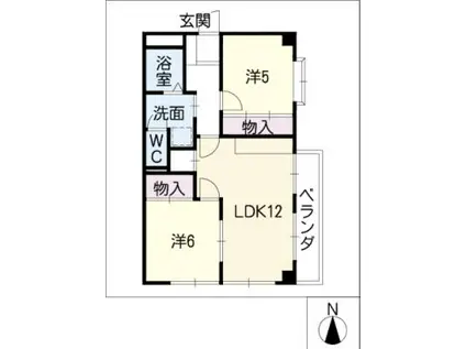 第2スカーラ江向(2LDK/3階)の間取り写真