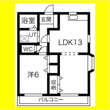 サンピュア長沼(1LDK/1階)の間取り写真