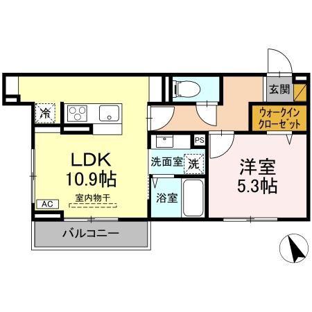 セレウィータ栄町(1LDK/2階)の間取り写真
